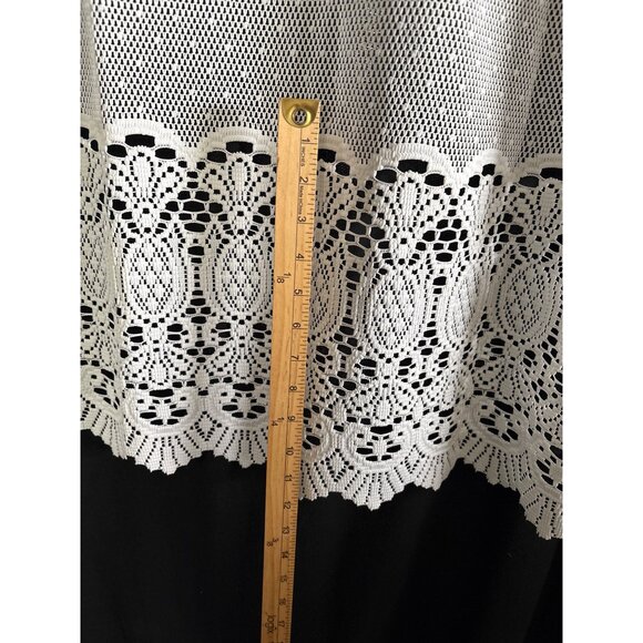 White Lace Valance Curtain 28"L X 60"W Polyester - Picture 3 of 10